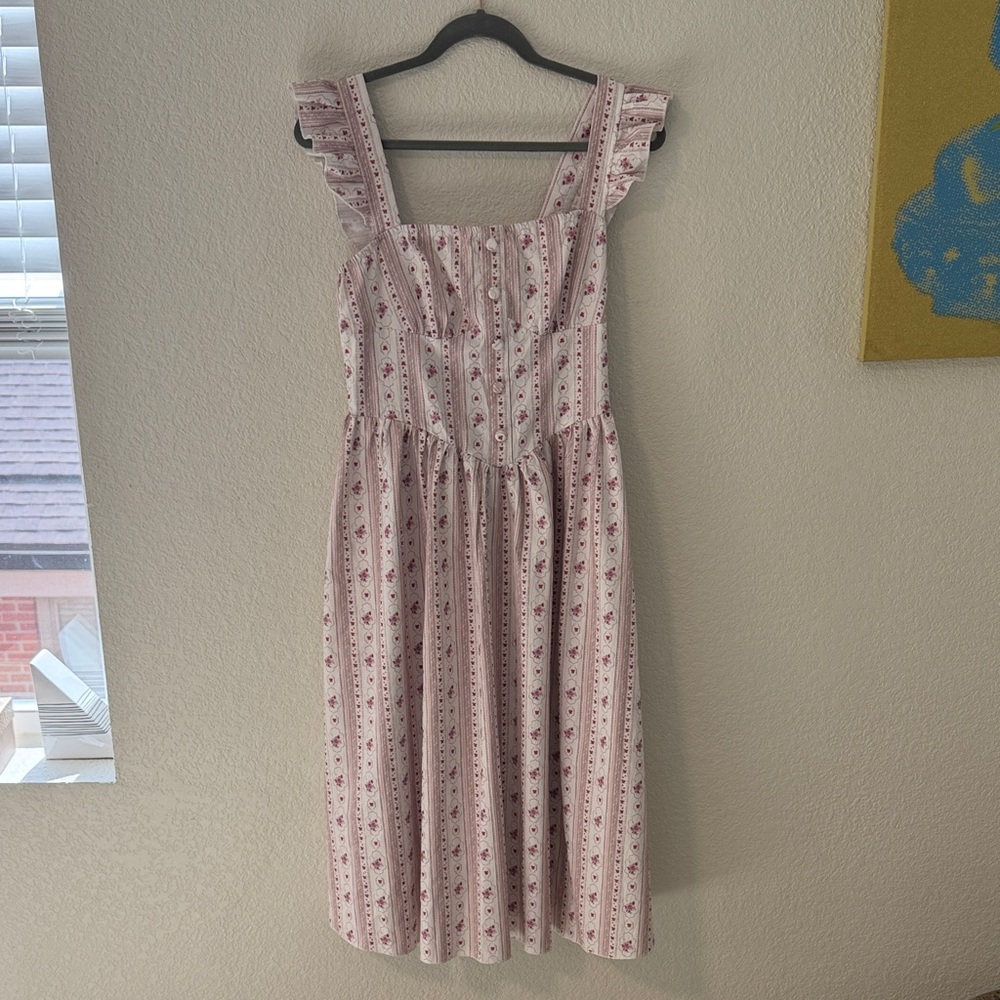 Floral Striped Sleeveless Dress
